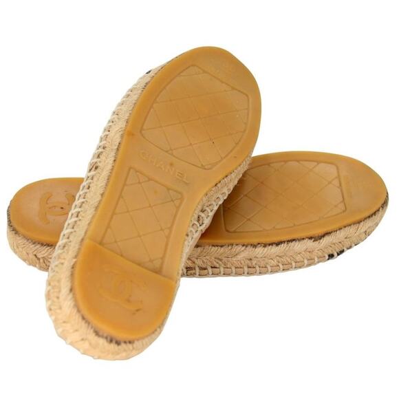 Chanel Espadrille 36 Leather Cap Toe Cc Flats CC-0505N-0162 - Picture 9 of 10